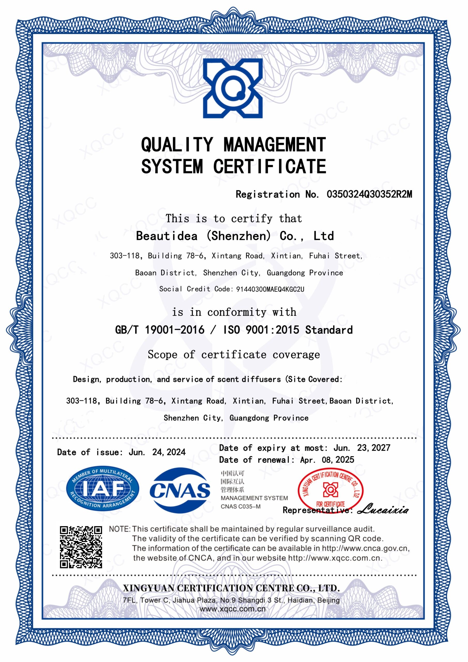 ISO 9001:2015 Certificate